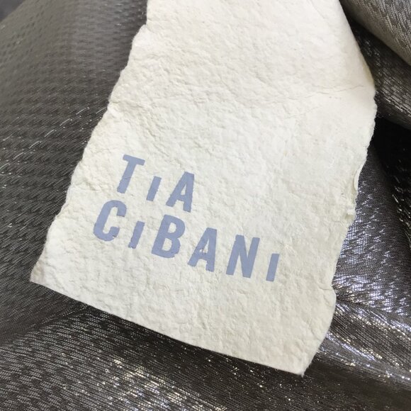 TIA CIBANI METALLIC SHORT SLEEVED MIDI DRESS - Picture 4 of 4